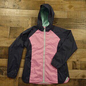 Columbia Hooded Fleece Lined Jacket Girls' Size Large (14/16) Pink/Navy